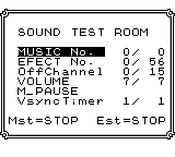 Sound Test title screen